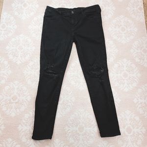 American Eagle Black Distressed Jegging Jeans